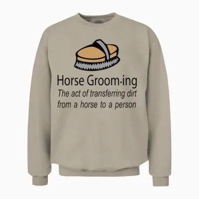 Horse Grooming Unisex Sweatshirt - Sand