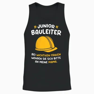 Kinder Mini Bauherr Baustelle Eigenheim Hausbau Junior Bauleiter Unisex Tank Top - Black