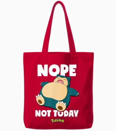 Pokémon - Nope Not Today Snorlax Tote Bags - Red