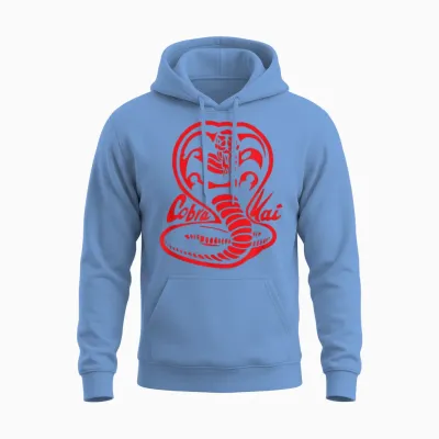 Cobra Kai Red Cobra Logo Tv Show Unisex Hoodie - Carolina Blue