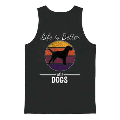 Life Is Better with Dogs - Dog Lover Unisex Tank Top - Black