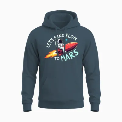 Let's Send Elon to Mars Unisex Hoodie - Dark Heather