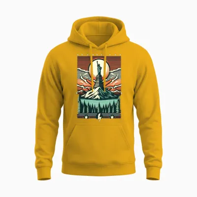 Retro Statue of Liberty Unisex Hoodie - Gold
