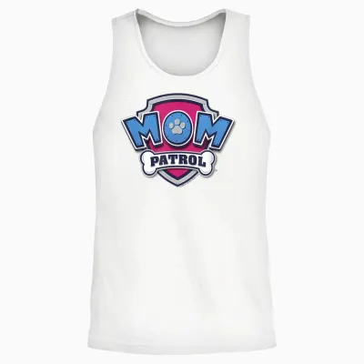 Paw Patrol Mother's Day Mom Patrol Badge Unisex Tank Top - White