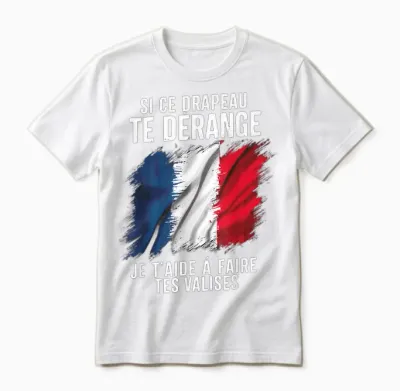 French Patriot Flag Je T'aide T'aide á Faire Tes Suites Unisex T-Shirt - White