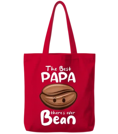 The Best Papa There's Ever Bean Tote Bags - Red