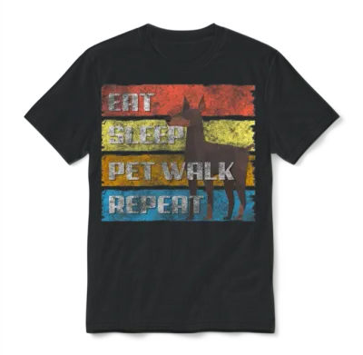 Doberman Pinscher Dogs Dog Love Pedigree Dog Unisex T-Shirt - Black