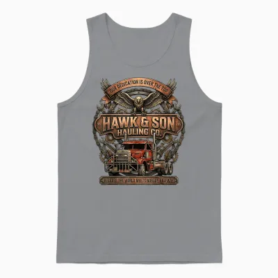 Hawk and Son Hauling Company Big Rig Pride Trucking Unisex Tank Top - Sport Grey