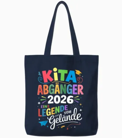 Children's Kita Leavers 2026 School Child First Day Tote Bags - Navy