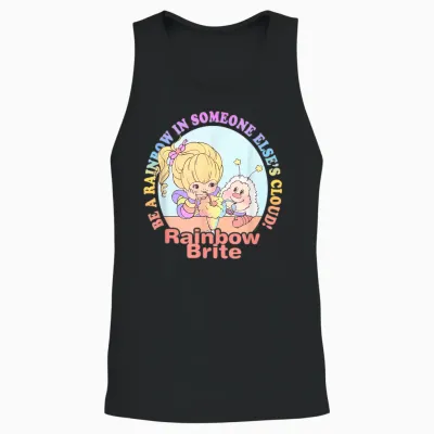 Rainbow Brite Be a Rainbow in Someone Else's Cloud! Logo Unisex Tank Top - Black