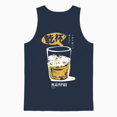 Cheers, Kampai Unisex Tank Top - Navy