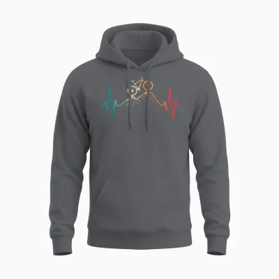 Herzschlag Fahrrad Radfahrer Mountainbike Radsport Herren Unisex Hoodie - Charcoal