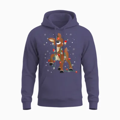 Cute Rudolph the Red Nose Reindeer for Kids Christmas Unisex Hoodie - Heather Sport Dark Navy