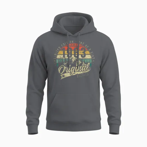 1963 Vintage Vintage Birthday Retro Men's Women's Gift T-Shirt, Black Unisex Hoodie in Charcoal
