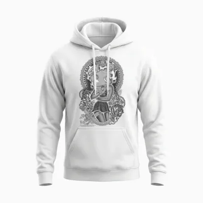 Betty Boop Fashion Roses Unisex Hoodie - White
