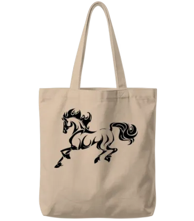 Mustang Horse Stallion Tote Bags - Natural