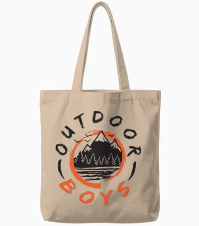 Outdoor Boys Logo Tote Bags - Natural