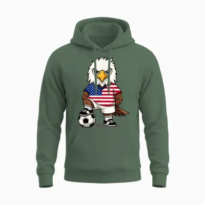 Drapeau Américain Pygargue à Tête Blanche Pour Hommes, Femmes, Enfants, Usa Amérique Unisex Hoodie - Military Green