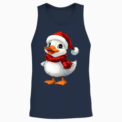 Christmas Duck Unisex Tank Top - Navy