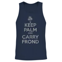 Keep Palm and Carry Frond Unisex Tank Top - Navy – 2