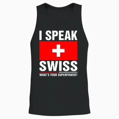 I Speak Swiss Whats Your Superpower Unisex Tank Top - Black