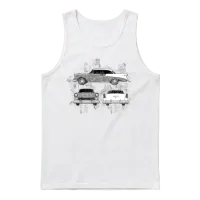 1956 Chevrolet Bel Air Sketch Silver Unisex Tank Top - White – 1