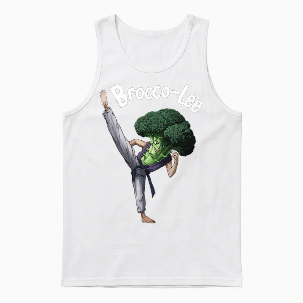 Joke Amusante Sur Les Légumes Brocco-Lee Broccoli T-Shirt Haut De Gamme Unisex Tank Top in White