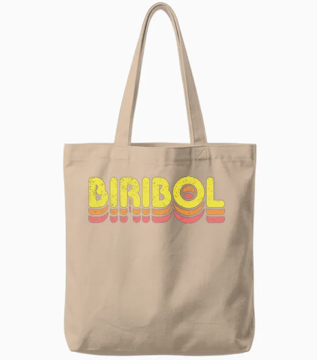 Retro Biribol Tote Bags in Natural