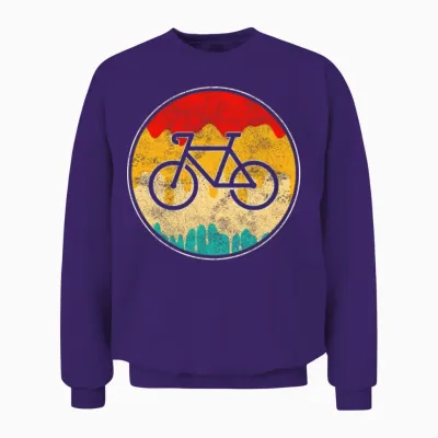 Cycling Retro Unisex Sweatshirt - Purple