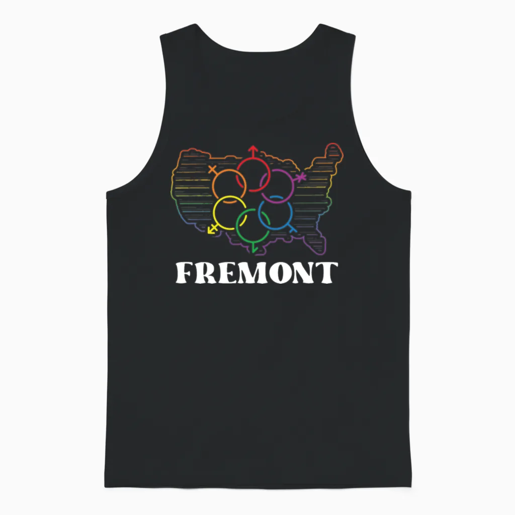Fremont Pride Flag Pride Month Lgbtq Flag Lgbt Com Unisex Tank Top in Black