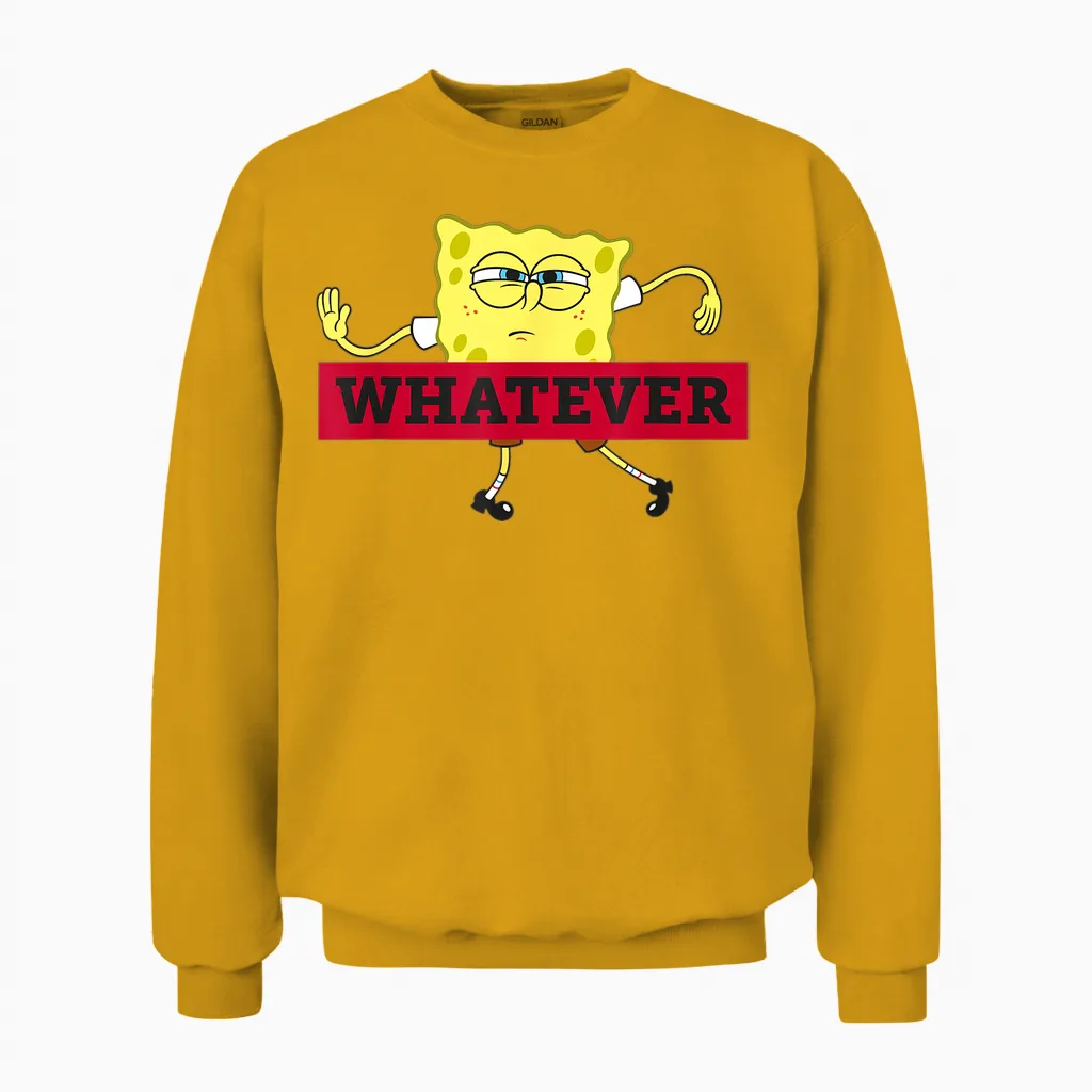 Spongebob Schwammkopf Whatever Nickelodeon Unisex Sweatshirt in Gold
