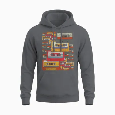 Retro Cassette Unisex Hoodie - Charcoal