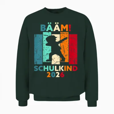 Children's Bääm! Schulkind 2026 First Day of School T-Shirt, Black Unisex Sweatshirt - Forest