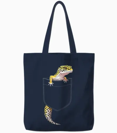 Süßes Eidechsen-Reptilien-Leopard-Gecko-Kostüm Für Herren Tote Bags - Navy