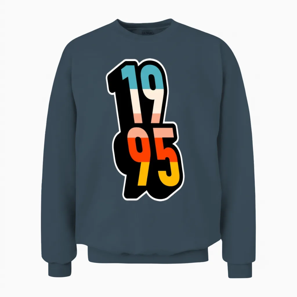 1995 Retro Stripes Unisex Sweatshirt - Dark Heather