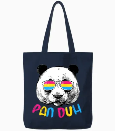 Pan Duh Pansexual Pride Flag Lgbtq Tote Bags - Navy