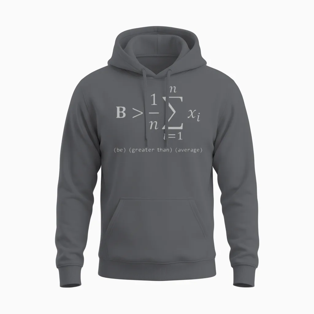 Be Greater Than Average Unisex Hoodie in Charcoal