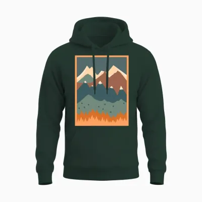 Psychodelic Retro Unisex Hoodie - Forest