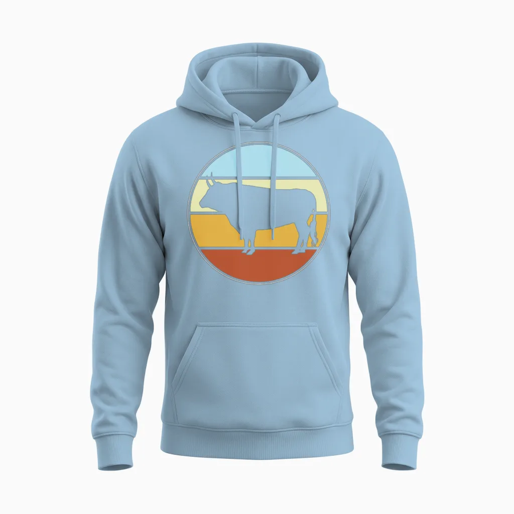 Bull Retro Unisex Hoodie in Light Blue