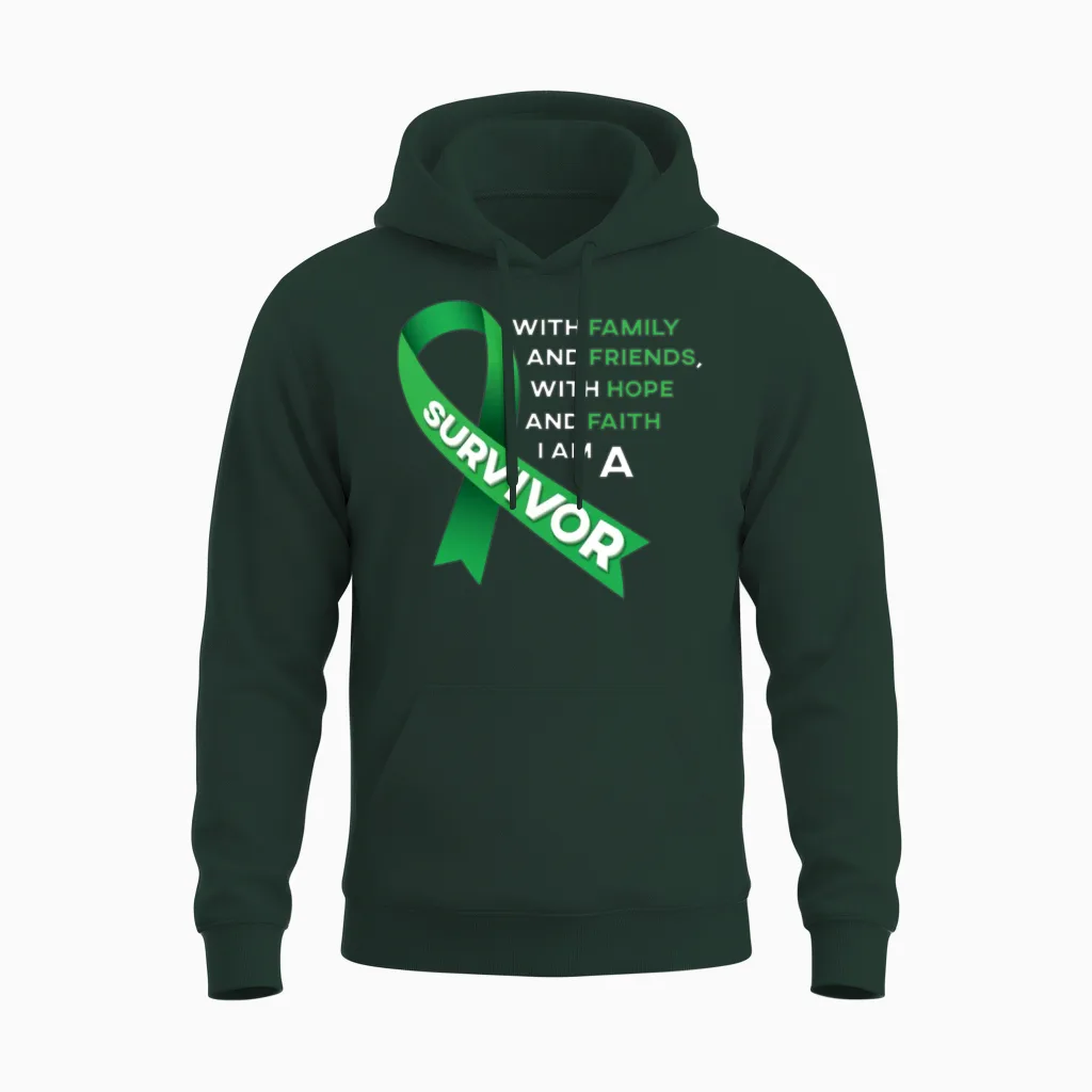 Liver Cancer Awareness Gift Unisex Hoodie in Forest