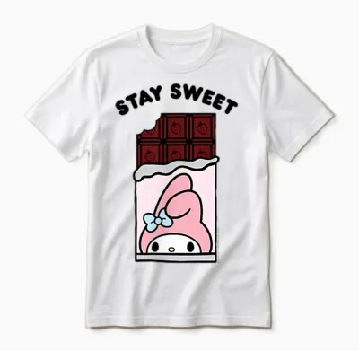 My Melody Stay Sweet Chocolate Bar Unisex T-Shirt - White