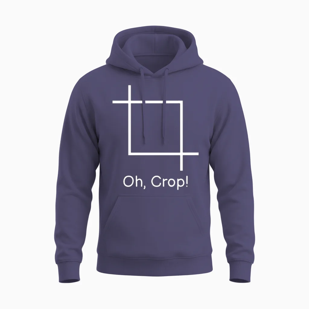Funny Pun Joke Oh Crop Memes & Humor Gift Unisex Hoodie in Heather Sport Dark Navy