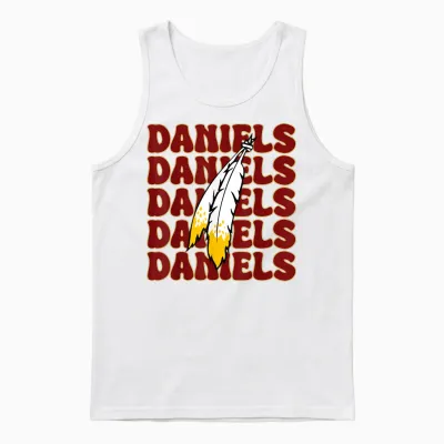 Commanders Quarterback Text Name Style Groovy Unisex Tank Top - White