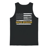 Boiler Operator American Flag Work Pride Unisex Tank Top - Black – 1