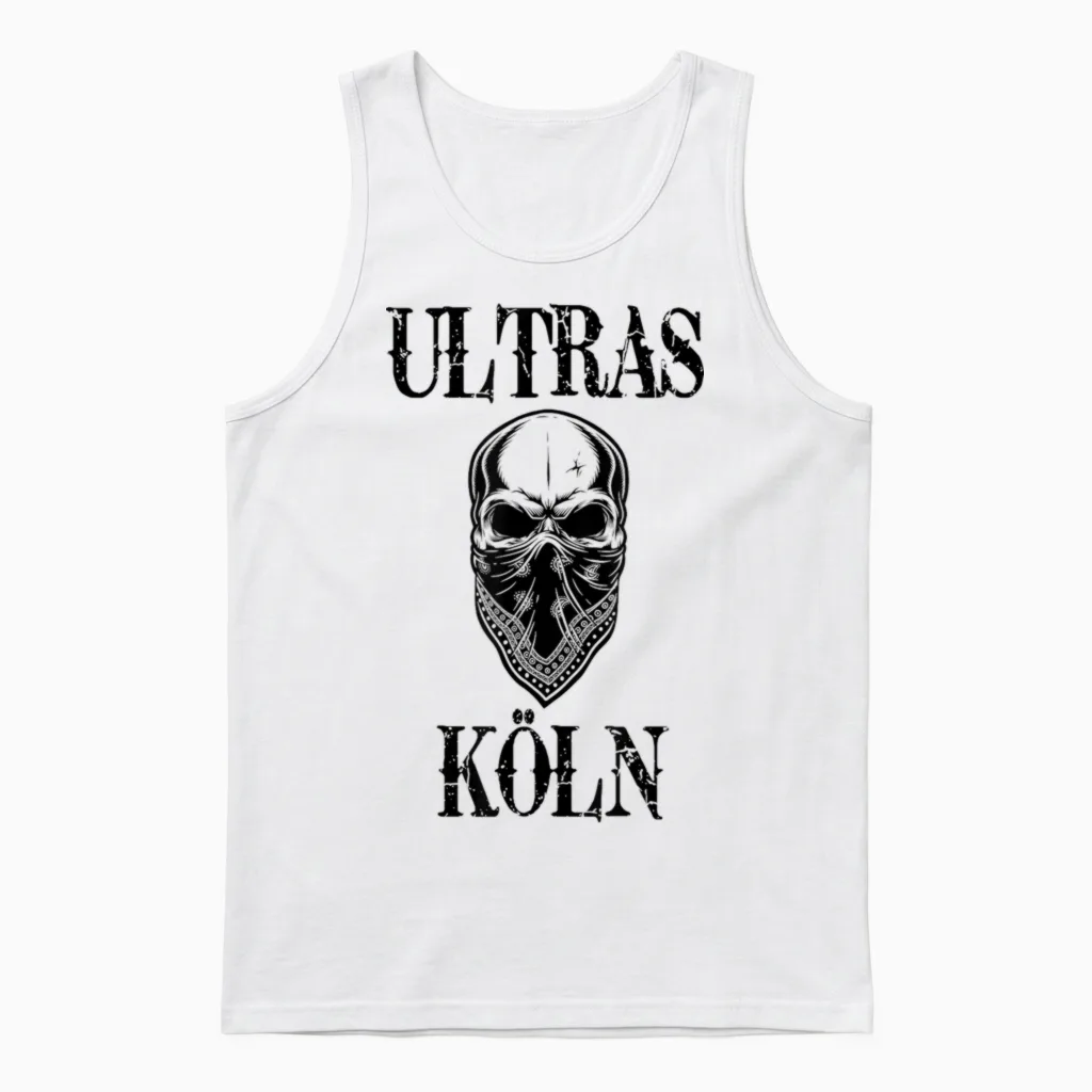 Köln Shirt Kölner Ultras Fanblock Herren & Damen Köln Unisex Tank Top in White