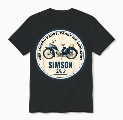 Men's Simson Ifa Veb Ddr Sr1 2 S50 51 Suhl Gift Swallow T-Shirt, Black Unisex T-Shirt - Black