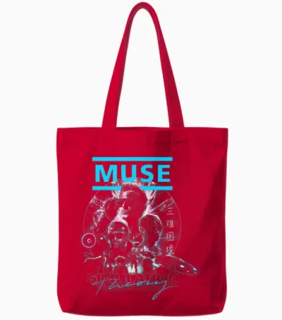 Muse Simulation Theory Cover T-Shirt, Black, S Tote Bags - Red