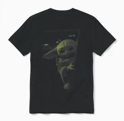Star Wars: the Mandalorian Grogu Watching Unisex T-Shirt - Black