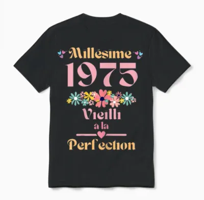 49 Ans Femme 1975 Idée Cadeau Anniversaire Drôle Humour Mama T-Shirt, Black, Female X-Small Unisex T-Shirt - Black