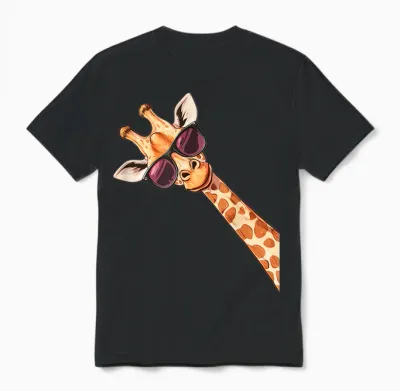 Funny Giraffe Sunglasses Unisex T-Shirt - Black